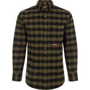 Drake Waterfowl Autumn Brushed Twill Buffalo Plaid Shirt Mens 2XL Olive NWT